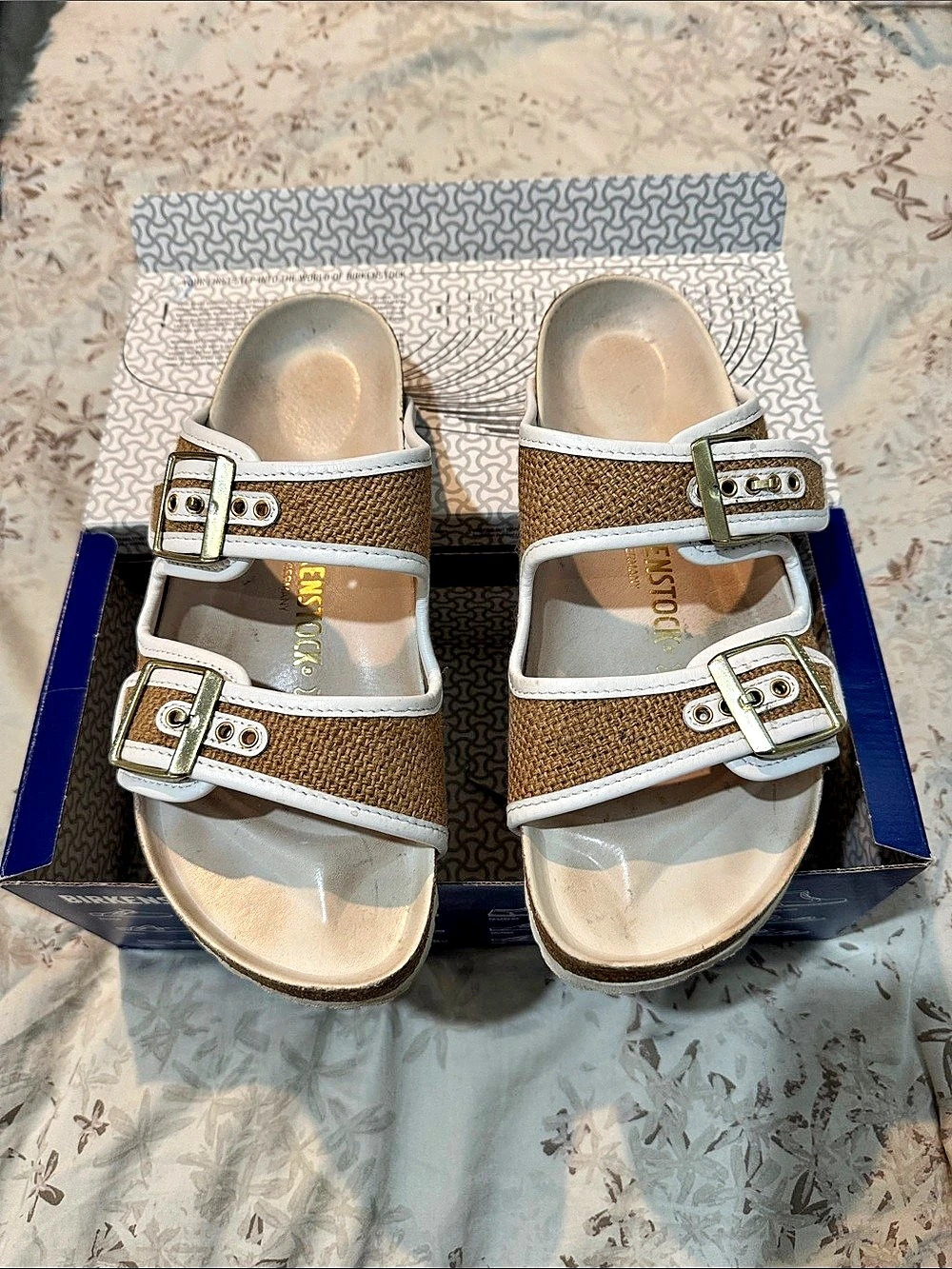 Birkenstock Arizona BS Two-Strap Sandals Brown & White US 10